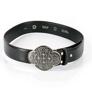 Vintage - Echt Leder Silver Buckle Belt